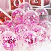 12 Zoll 15pcs Rose Gold Confetti Latexballons, Babyparty, Hochzeitsdekoration, Kindergeburtstag Barty