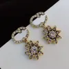 Good Sell Diamond Flower Stud Oread Oreads Oreads Deisgner Jewelry Brand LETTER HIGHED 925 Silver Earring Fashion Eard Trop Strop