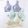 Yoga Outfits Womens Cropped Underwear Gym Sports Top Printed Stainless Steel Ring Seamless Ice Silk Front Button Tank Top Womens Bra Underwear Y240410