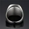 Punk Titanium Steel Ring for Men smycken Valknut Signet Ring Odin Symbol Norse Viking Biker Finger Ring Trendy Manlig smyckespresent