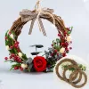 DIY God juldekorationer för hem Natural Rattan Wreath Garland Tree Craft Xmas Decor Accessories Spring Wedding Nyår