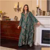 Etnik Giyim Müslüman Gece Elbise Jakar Jakas Elbisesi Boncuk Moda Kaftan Arabian Dubai Abaya Vestidos Musmanes Bayan Mod DH4UY