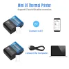 Skrivare Portable Mini Thermal Printer 2 Inch Wireless USB Kvitto Bill Ticket Printer Lägg till 58 mm papper kompatibel med iOS Android Windows