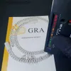 Bijoux Hip Hop GRA GRA Certificates de diamant de 8 mm Two Rows Iced Out Man