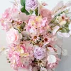 Pink Artificial Silk Flowers Wedding Backdrop Decor Arrange Arch Table Centerpieces Row Flower Party Window Display Photo Props