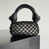 Hollow Out Jodie Designer Top Handle Bags Tie Noodle Lines Handle Hand-Woven Baguette Bag Real Lambskin Leather Canvas Lining Handbags Evening Purse One Shoulder Bag