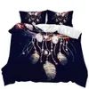 Colorido conjunto de tapa dórdica juego de ropa de cama de ensueño Feather Mandala Cubierta de edredón con funda de almohada para niñas para adultos Decoración del dormitorio