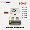 Zasilacz przełączania 600 W Regulowane napięcie wyjściowe 0-12 V 24 V 36V 48V 50 V 60V 80V Digital Display AC do prądu stałego