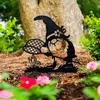 Gnome giardino stakecutecute cavated giardino gnomi decorazioni decorative metal art dwarf ornaments stakes gnome per il cortile del giardino domestico