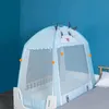 Grote ruimte Yurt-type kinderbed muggen Netto Zomer Volbodem Anti-Fall Kindergarten Home Crib Mosquito Net Double Door