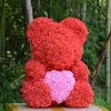 25 cm PE Love Rose Rose Bear Artificial Rose Wedding Bear Dolls romantyczne walentynki Toy301r