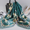 Halsdukar Fashion Kerchief Silk Satin Neck Scarf For Women Print Hijab Scarfs Female 90*90cm Square Shawls and Wraps Scarves For Lady 2022 240410
