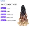 Rizos espirales cabello trenzado 24 pulgadas sintéticas rizos franceses ombre extensiones de cabello de crochet para mujeres negras cabello rubio holgado