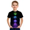 T-shirts Universe Solar System Kids T-shirt 3D Print Planet Sun Earth Venus Tshirt Casual Harajuku Summer Child Shirt Tops for Boys Girls 240410