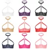 Bras #S-5XL dames sexy 1/3 kopje beha met strappy choker zie door kanten underwire pad-vrije balconette push up brassiere lingerie 240410