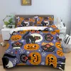 Ensemble de literie de crâne 3d Halloween Battes de couette de couette crâne en polyester coquette de couette Double King Queen Kids Polyester Couperon de courtepointe