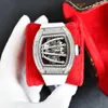 高級デザイナーウォッチメカニカルウォッチトゥルーフライホイールメンズホローナイトグローウォータープルーフクールワインバレルシェイプ自動腕時計