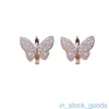 Seiko Edition Top Brand Vancefe Earrings the Fashion Style High Grade Micro Inlaid Butterfly Ear Button Simple Designer Brand Logo Engrave Earring