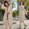 Beige Women in Winter 2023, Nuovo stile per gli studenti delle scuole medie, calore e stringenza della vita, esame d'arte in stile occidentale lungo la giacca