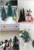 400pcs Decorações de Natal pequenas árvores de pinheiro mini enfeites de árvore de natal