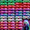 LED rave brinquedo 25/12/72 PC de óculos de LED 6 cores Light Up Glasses Shutter Shutter Glow in the Dark Glasses Neon Rave Plashing Sunglasses 240410