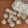 Mini plastic opbergdoos vierkant transparante flip draagbare pil container sieraden houder oorbellen kleine verpakkingsweergave case