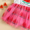 Meisjesjurken Visgogo babymeisjes zomerjurk watermeloen print gaas a-line prinses jurk voor strand feest schattige kleding l47