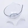 Pet Cat Bowl med upphöjd stativ Dog Bowl Non-Slip Pet Feeding Water Bowl Transparent för Dogs Food Feater Dishs Pet Supplies