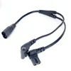 IEC320 C8 to 2X C7 Y Split AC Power Cord, IEC Figure 8 Male to 2 Female 1 in 2 Out AC Power Cable, Length=30CM Black