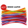 MULticolore Chenille STEM STEM PILURE PILARE MANUALE CAGLIE DI MATURALI PER CHIUMI CHIURATI CHIURATI CHIMI FACCHI 100PCS