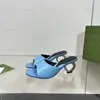 Sandales à talons entrelacés Summer en cuir d'été Femmes de créateur cale de coin métal talons moyens et de mollet de mollet en cuir extérieur 2024 New Lady Mules Sandal 35-42 avec sac à poussière de boîte