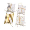 Present Paper Bag Gift Packaging Wedding Birthday Candy Pillow Box Jewelry Storage Box White Kraft Birthday Party Decorations
