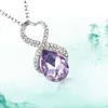 NOVO Colar de Amethyst com diamante completo Twisted 8 line line Pingente e jóias de corrente de colarinho