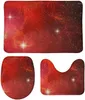 Tapetes de banho vintage abstrato espaço vermelho galáxia estrela conjuntos de tapete de banheiro