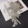 30x17.5CM Clear Crystal Rhinestone Beaded Bridal Bodice Applique for Wedding Belt Bridal Sash Haute Couture Aceessories