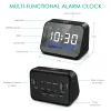 ORIA Alarm Clock LED Digital USB Powered Table Watch With Temperature Humidity Voice Control Snooze Electronic Desk Clocks