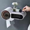 Toilet Paper Holders Self Adhesive Toilet Paper Holder Multifunction Bathroom Stand Wall Mount Toilet Paper Holder Phone Holder Storage Box 240410
