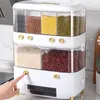 Bouteilles de rangement Gaille de seau de riz Design Home Food Container Imperproof Cereal Dispenser Automatic Grain Boîte pour la cuisine