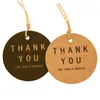 100pcs Round Kraft Paper Tag Thank You Gift Tag Price Paper Labels Party Gift Box Tags DIY Sewing Garment Tag Wedding Decoration