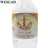 Weigao 24pcs ملصق زجاجة ماء ملصقات حفلة عيد ميلاد يونيكورن الملحقات الورقية قهوة مشروب كوب الزجاجة ملصقات عيد ميلاد 1st