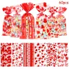 60pcs estilo misto amor saco de doces de coração bolsa de plástico para festas de aniversário decoração de festa dos namorados bolsa de embalagem