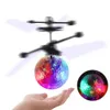 LED Flying Toys Colorful Mini Drone Shinning LED RC DRONE DRONE BALLE VOLLE Hélicoptère Light Crystal Ball Induction Aircraft Adults Kids Toys 240410