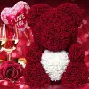 40 cm Rose Teddy Bear Flower sztuczny ręcznie robiony wieczny nosiciel róży walentynkowy rocznica chrztu ślubnego ślub matki da