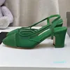 Women Classic Air Meesh High Heel Sandals Round Toe Toe Patchwork chunky Heel Runway Designer Slingback Slingback On Sexy Style Women Summer Sandals