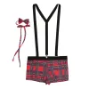 Sexy Waiter Roleplay Costumes Mens Plaid Boxer Briefs Lingerie Set Male Gay Nightclub Rave Outfit Erotic Maid Cosplay Uniforms