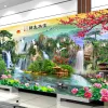 New DMC DIY Chinese Cross Stitch Kits Embroidery Needlework Sets Landscape Painting Printed Patterns Needlework Home Decoration