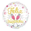 5pcs 18 pouces rondes rond espagnol joyeux anniversaire ballons en feuille Feliz Cumpleanos Helium globos baby shower anniversaire de fête de fête de fête