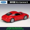 Welly 1:36 Children's Toy Porsche 911 Carrera S Alloy Diecast Model Sports Cars tirez 2 portes Opend Vehicle pour les cadeaux de garçons