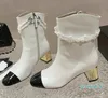 Designer Luxury Boots Boots Classic Coco Boot Fashion Cuir Chaussures Chunky Talon Calfskin Sneaker Mandée Bottes de chevalier