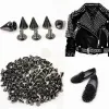 100pcs Black Punk Spike Rivet Vis Perle DIY CONIS METAL STADS CURTUM